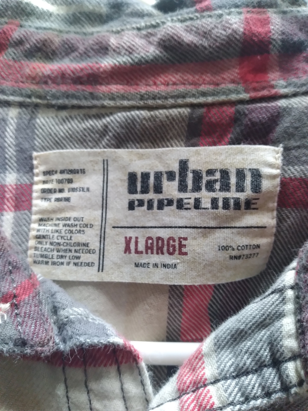 Upcycled Flannel Shirt W/ Custom GHOST FACE back Patch - Picture 4 of 5
